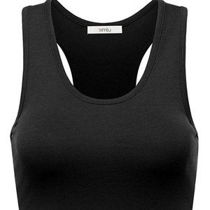 Crop Racerback Tank- White or Black Cropped Tank Top